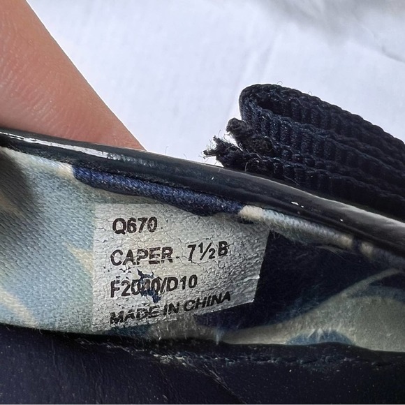 "COACH Poppy Navy/Denim Rhinestone Flats Size 7.5B - Chic Embellished Casual Sho - Picture 9 of 12